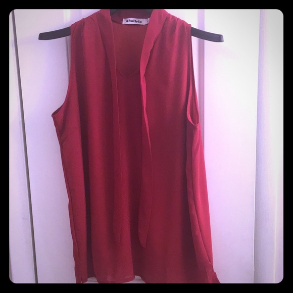 abollria fire red 🔥sleeveless blouse size L - Picture 1 of 6